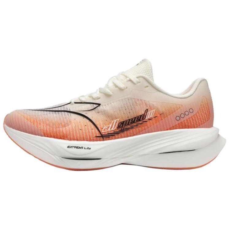361° Speeding Running Shoes Men’s Low Top Feather White, Fluorescent Super Orange
