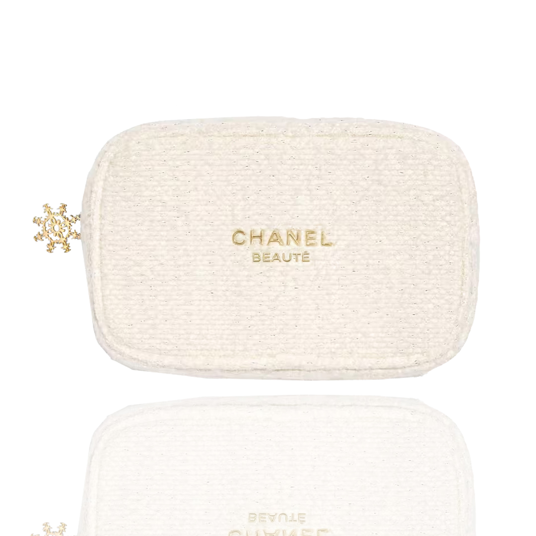 Сумка Chanel косметичка с эмблемой снежинки (белая)