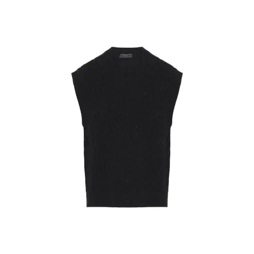 PRADA Vests Men's Black V Neck Moderate Other