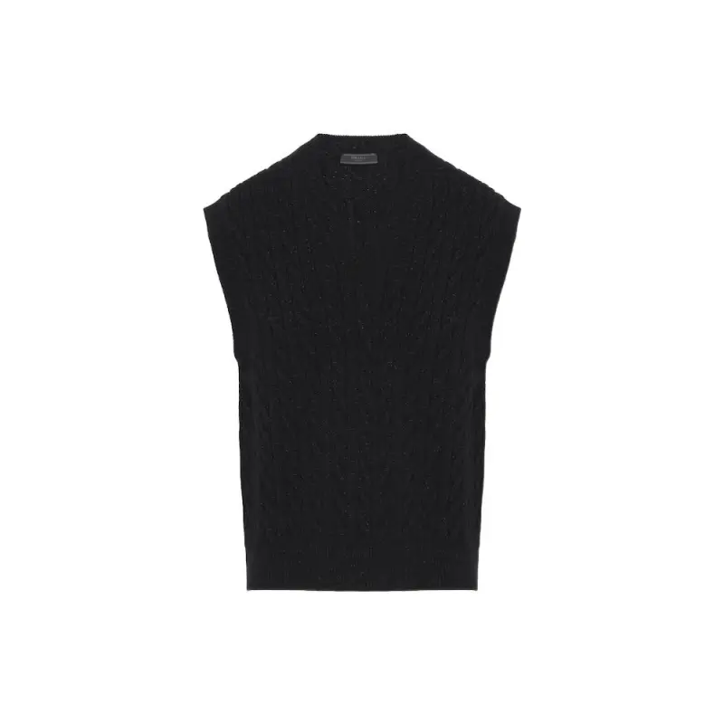 PRADA Vests Men's Black V Neck Moderate Other