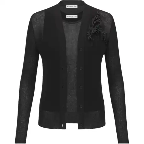 DIOR Knitwear Women's Black V Neck Moderate Set