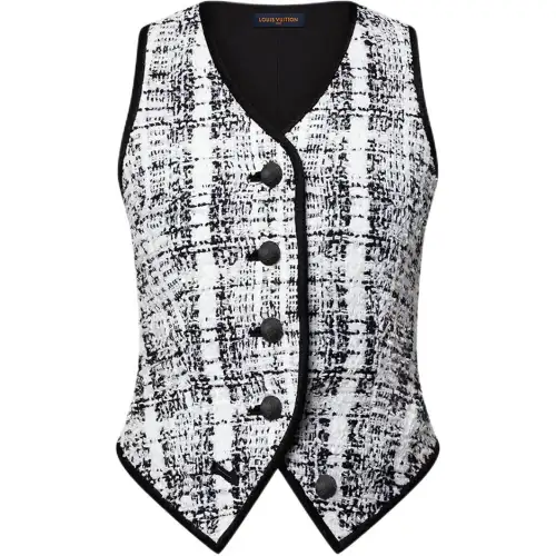 Lv Graphic Tweed Waistcoat