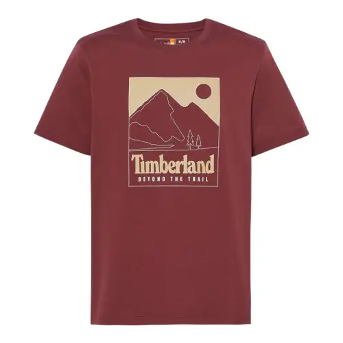 Timberland T Shirts Men's Red Crew Neck Moderate