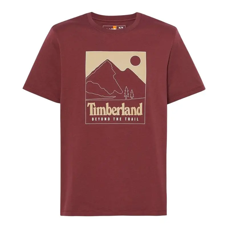 Timberland T Shirts Men's Red Crew Neck Moderate