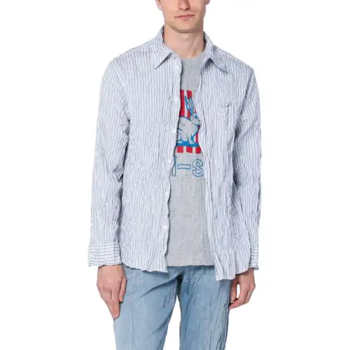 Bottega Veneta SS25 Shirt Men's White Blue