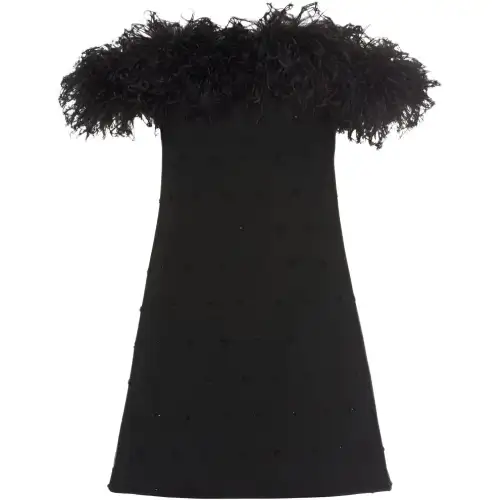 MIU MIU Sleeveless Dresses Women's Black Boat Neck Moderate Short