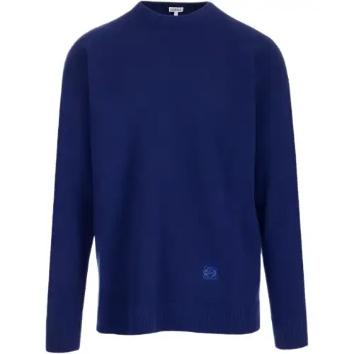 LOEWE Sweaters Men's Blue Crew Neck Moderate Other
