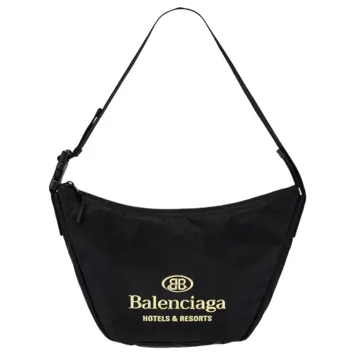 Balenciaga Recycled Nylon Crossbody Bag, Shoulder Bag Men's Black
