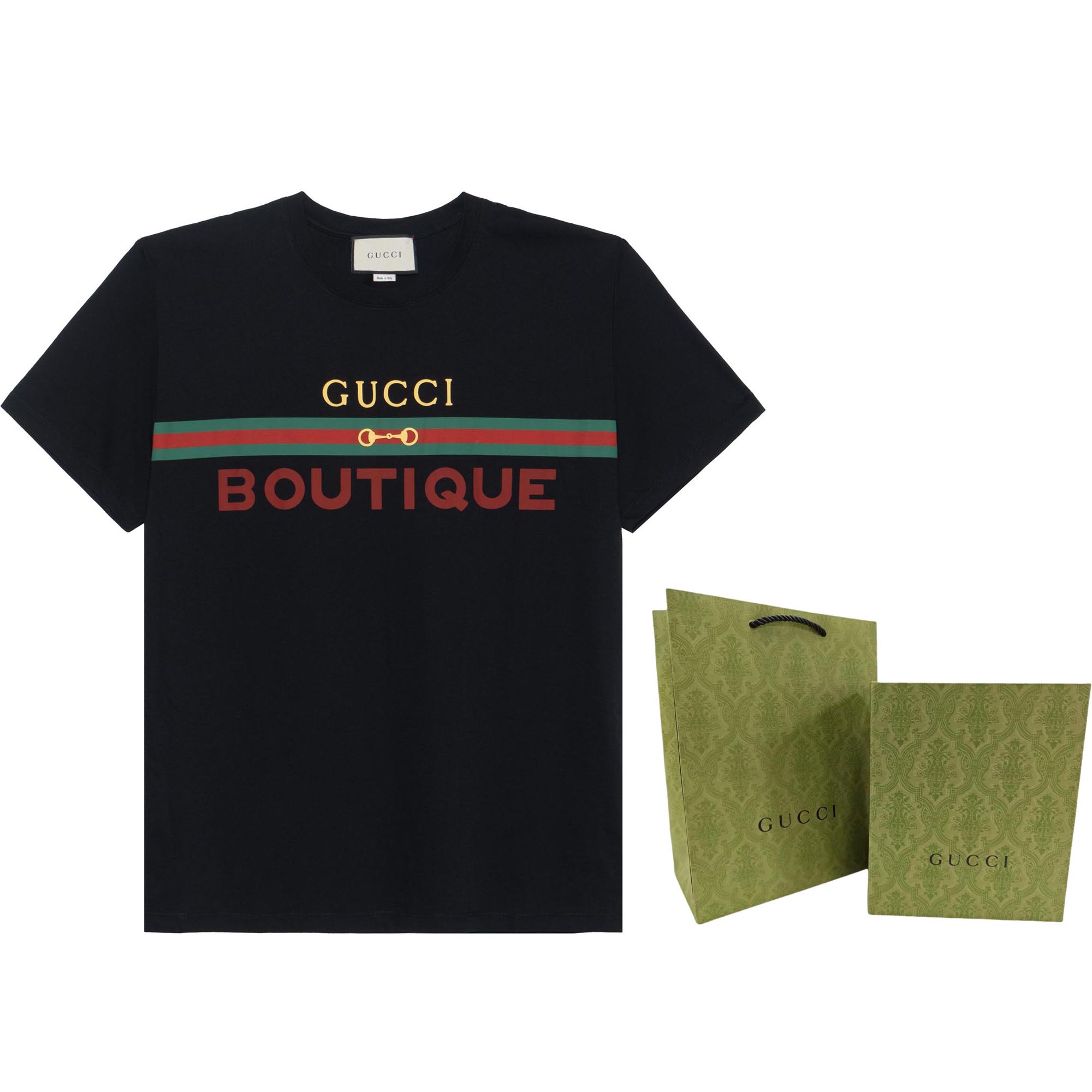 Мужская футболка Gucci SS20 LogoT (черный) — фото 7