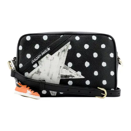 Golden Goose Fashion Trend Cow Leather Shoulder Bag Women's Black