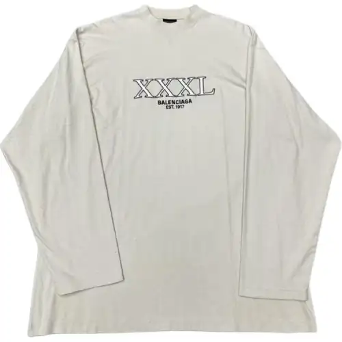 Balenciaga T Shirts Men's Ecru Crew Neck Moderate Straight Fit