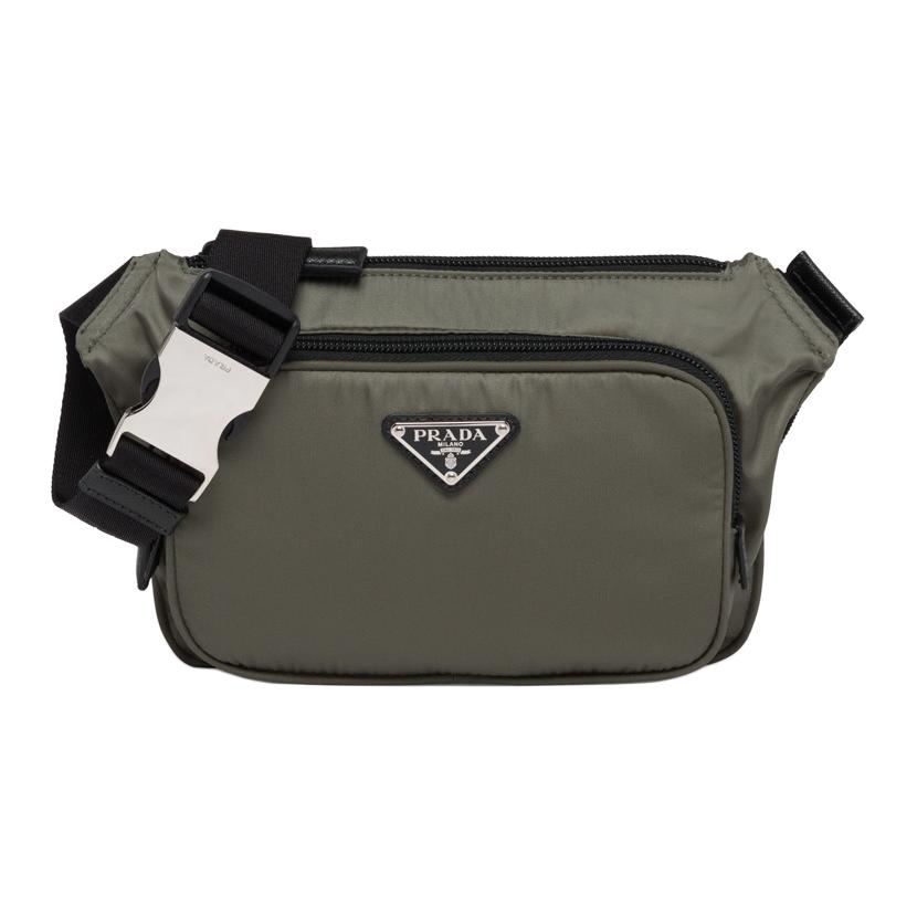 PRADA Prada Saffiano Leather Details Recycled Nylon Shoulder Chest Bag Men's Forest Green