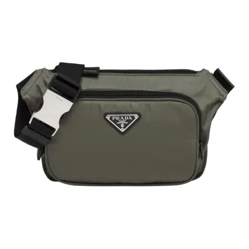 PRADA Saffiano Recycled Nylon One Shoulder Sling Bag Men's Forest Green