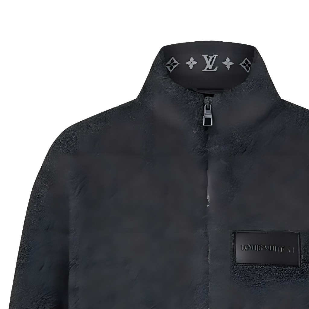 Мужская куртка Louis Vuitton SS24 Jacquard Fleece Jacket (темно-серая) — фото 5