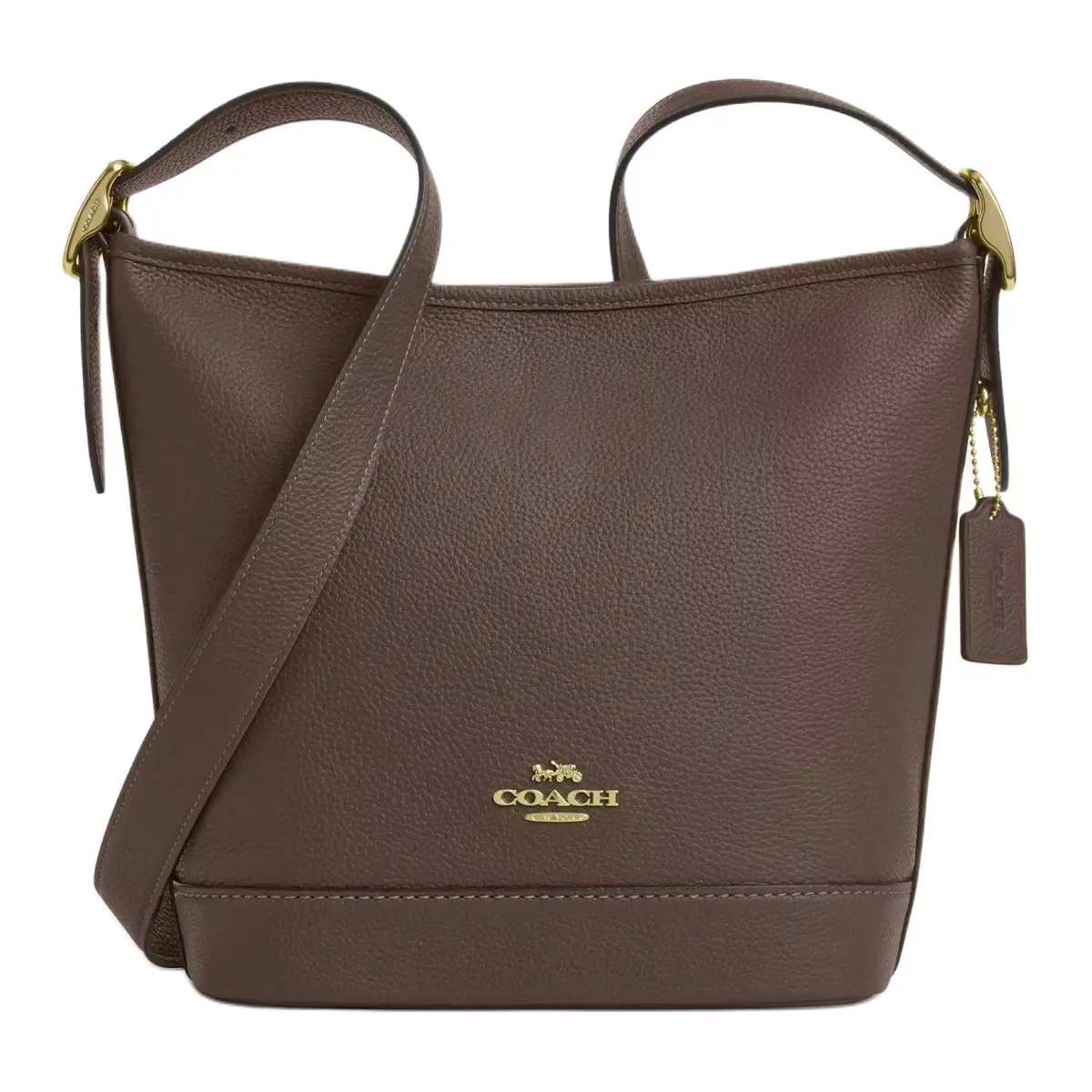 COACH Leather Shoulder Bag Small Women's Brown