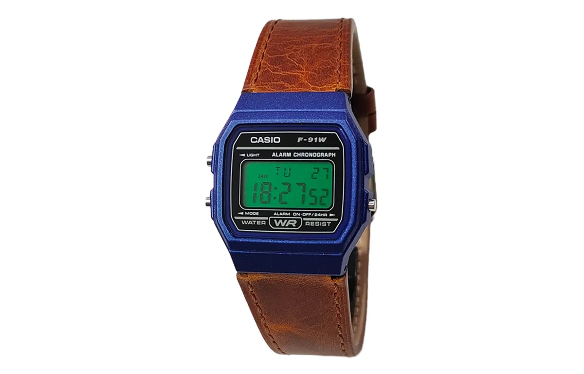 CASIO Custom Collection Quartz Movement Genuine Leather Strap Watch Unisex Black Dial
