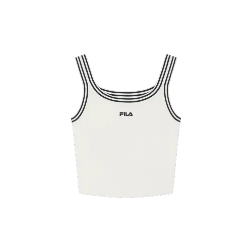 FILA Tank Tops Women's Cloud White WT U Neck Moderate Straight Fit
