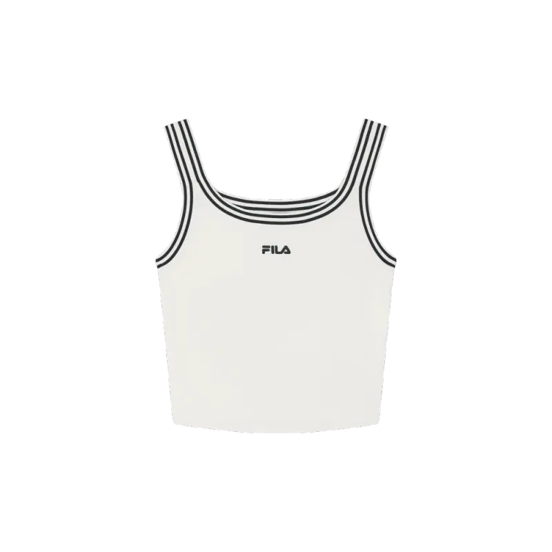FILA Tank Tops Women's Cloud White WT U Neck Moderate Straight Fit