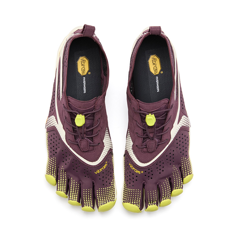 Vibram V RUN Abrasion Resistant, Breathable, Lightweight Low top Training Shoes Men’s Dark Purple Ivory White