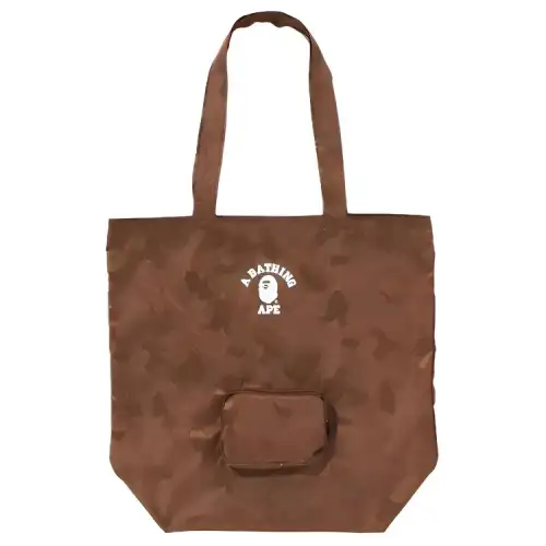 A BATHING APE Polyester Tote Bag, Shopping Bag, Handbag Unisex Brown/Black