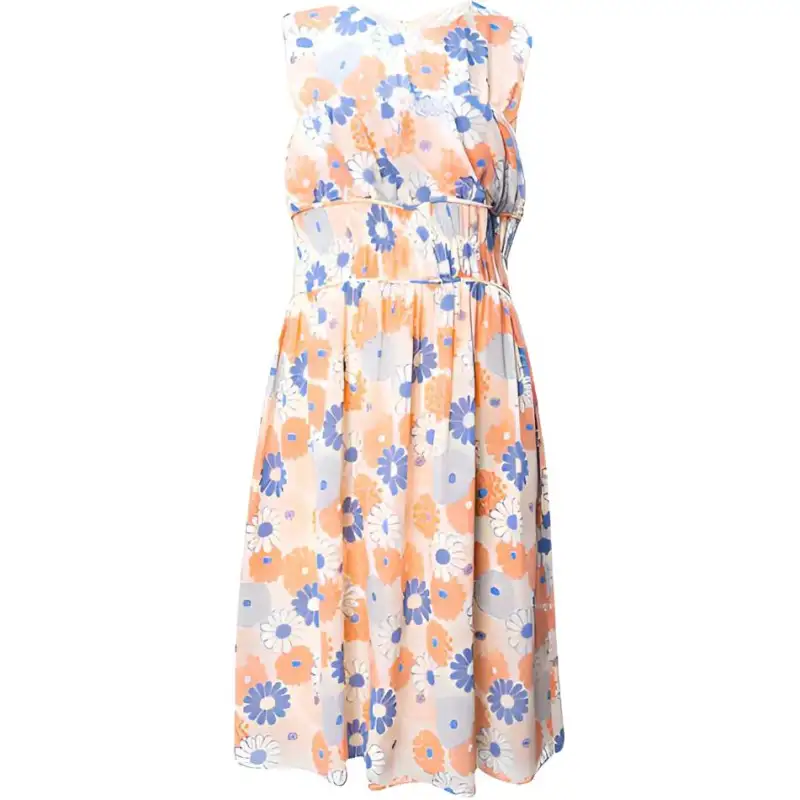 KENZO Sleeveless Dresses Women's Pink Crew Neck Moderate Mid Length