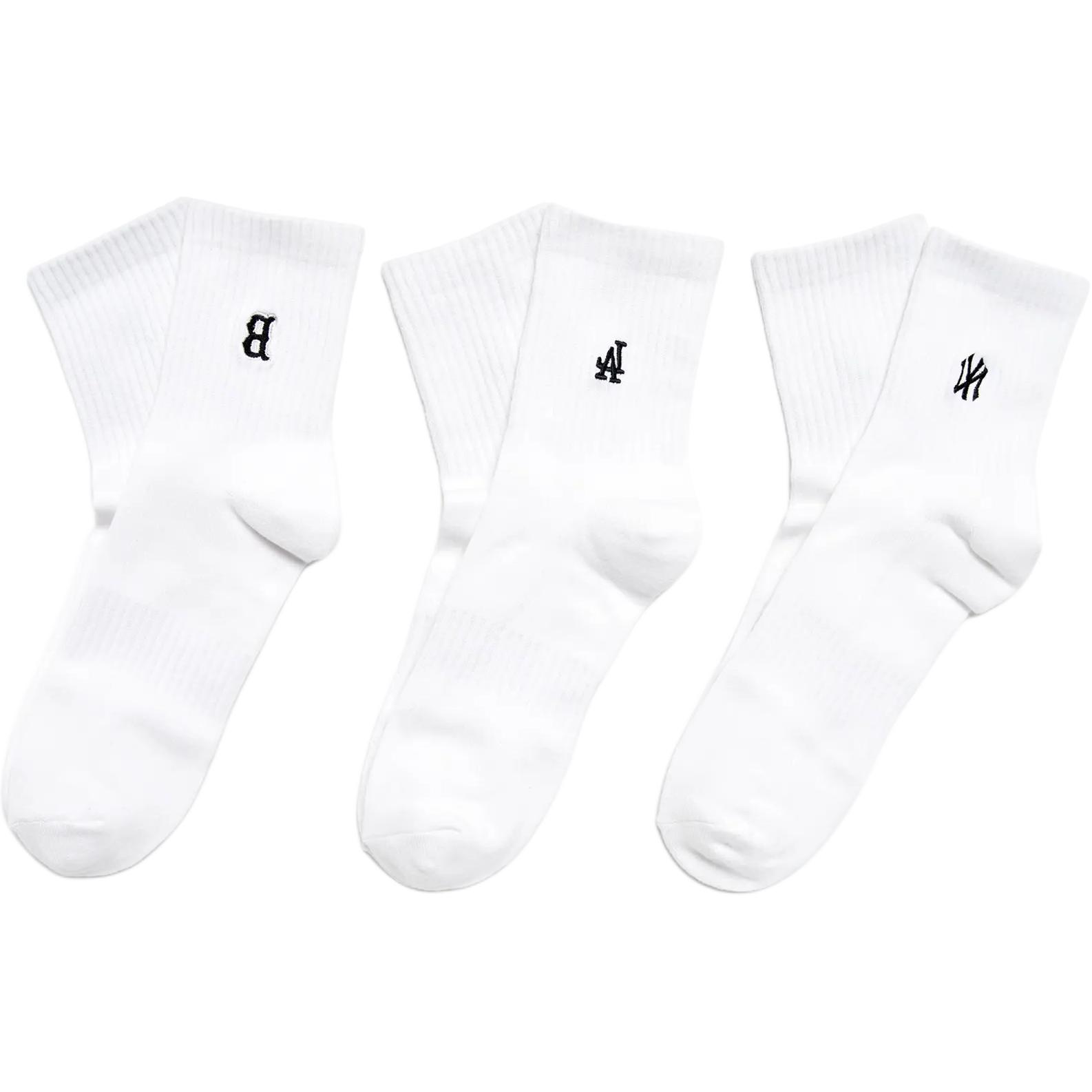 MLB Crew Socks Unisex 3 Pack White