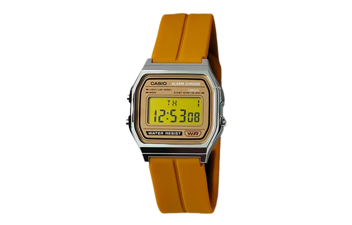 CASIO Custom Collection Quartz Movement Silicone Strap Watch Men's Watches Gold Dial