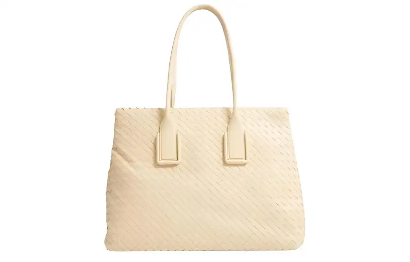 Bottega Veneta Genuine Leather Tote Bag, Shopping Bag, Handbag Regular Women's Beige