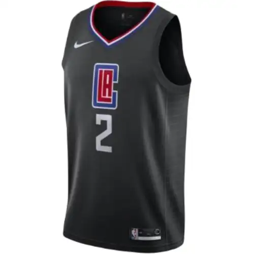 Nike Kawhi Leonard 2020/21 Swingman Alphanumeric Colorblock V-Neck Basketball Vest Los Angeles Clippers Men's Black