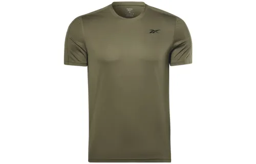 Reebok T Shirts Men's Green Crew Neck Moderate Straight Fit