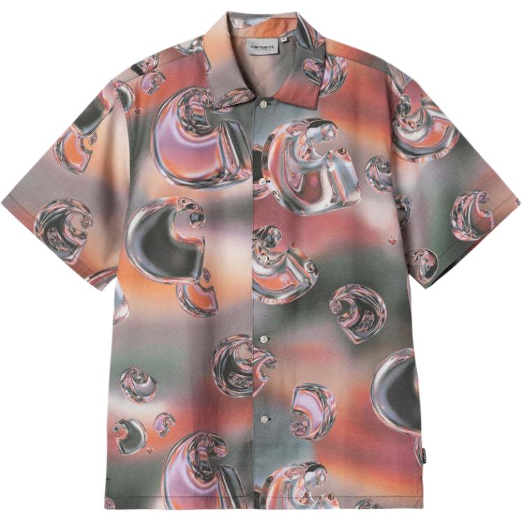 Рубашка Carhartt WIP FW25 Short Sleeve Solar Chrome Shirt (разноцветная с принтом)