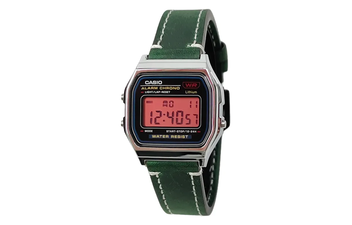 CASIO Custom Collection Quartz Movement Leather Strap Watch Unisex Black Dial