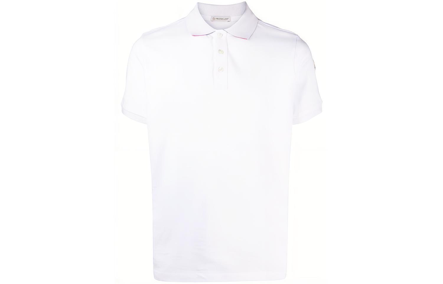 Мужская футболка-поло Moncler Moncler SS21 LogoPolo (белая)