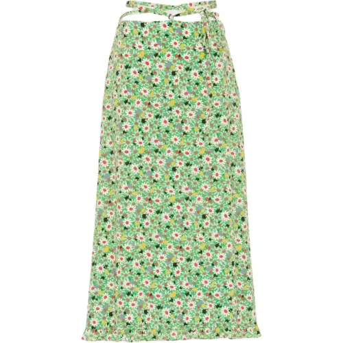 MIU MIU SS21 Long Skirt Women's Green