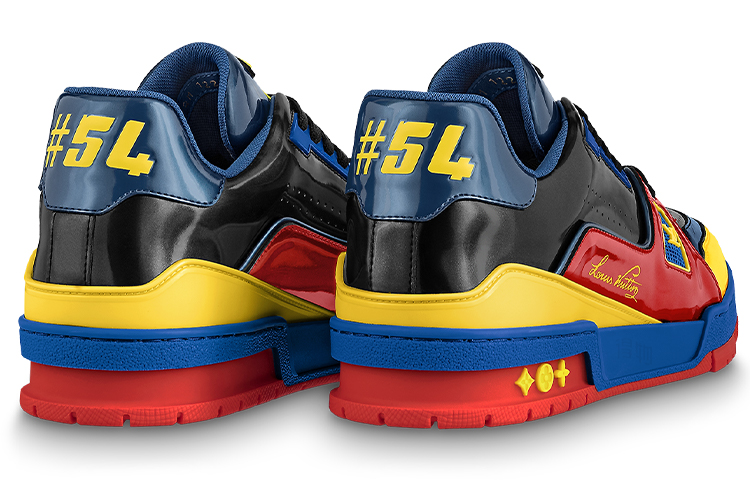 Мужские кроссовки LOUIS VUITTON Trainer (черно-сине-желтые) — фото 2