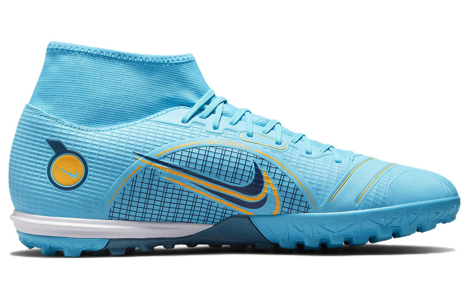Мужские бутсы Nike Mercurial Superfly 8 14 Academy TF (сине-белый) — Синий / белый — фото 2