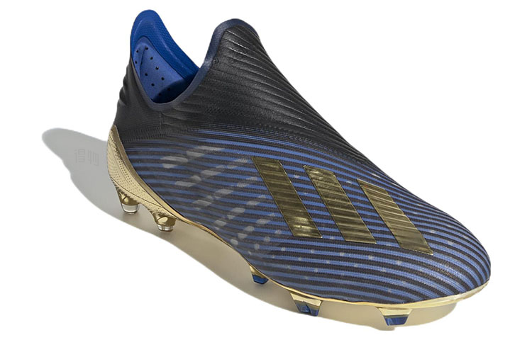 Мужские бутсы adidas X 19+ Firm Ground Boots FG (сине-золотые) — Синий / золотой — фото 3