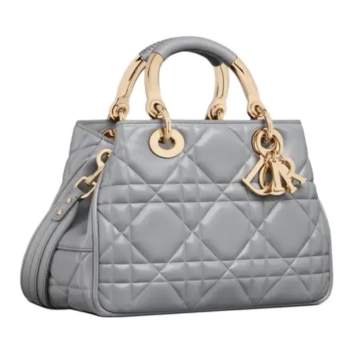 DIOR Calfskin Handbag Shoulder Bag, Crossbody Bag, Handbag Small Women's Cloud Mist Blue