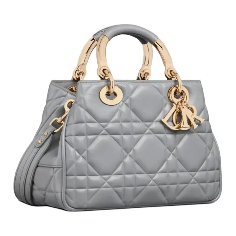 DIOR Calfskin Handbag Shoulder Bag, Crossbody Bag, Handbag Small Women's Cloud Mist Blue