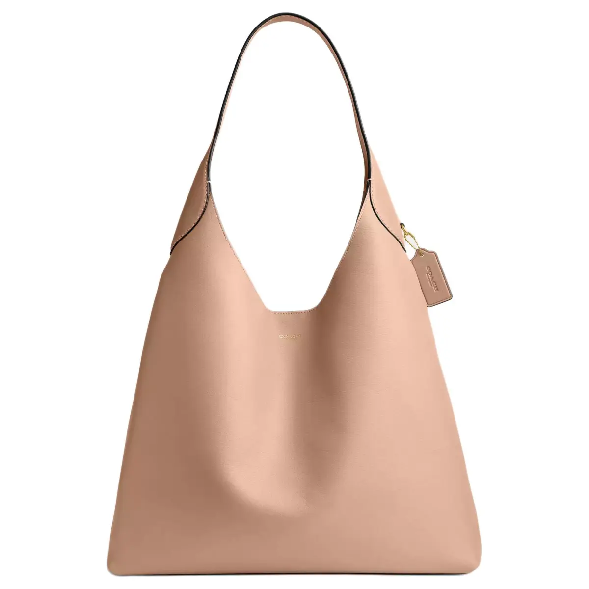 COACH Brooklyn Natural Grain Leather HOBO Shoulder Bag Large Women's Brass & Cream