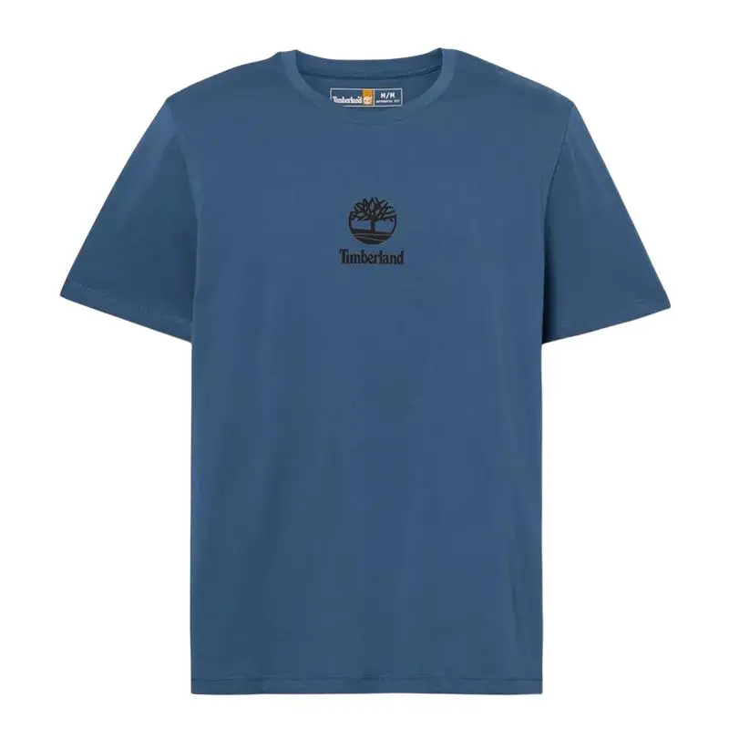 Timberland T Shirts Unisex Dark Color Denim Crew Neck Moderate