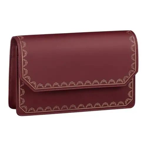 CARTIER Guirlande Calfskin Shoulder Bag, Crossbody Bag Women's Burgundy