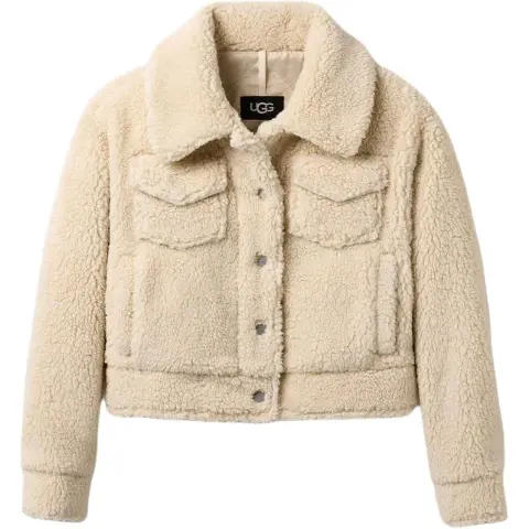 UGG Velvet Jackets Women's Natural White Lapel Moderate