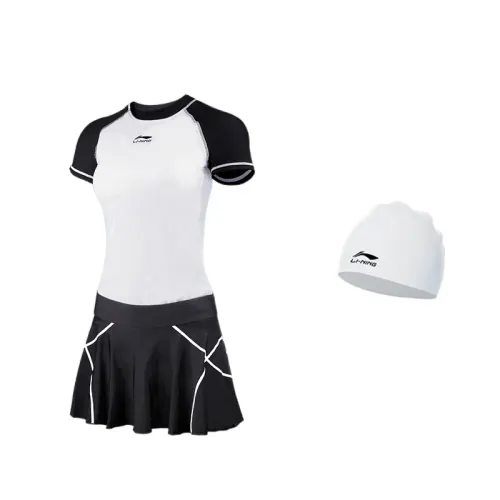 Li Ning Skirt Two Piece Swimsuit Women's Trendy Black