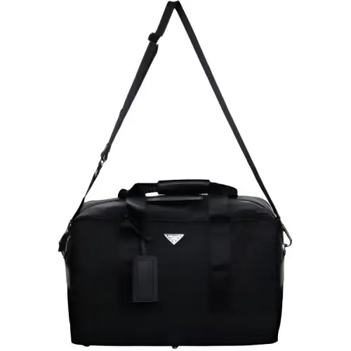 PRADA Fabric With Leather Handbag, Shoulder Bag, Crossbody Bag, Travel Bag Women's Black