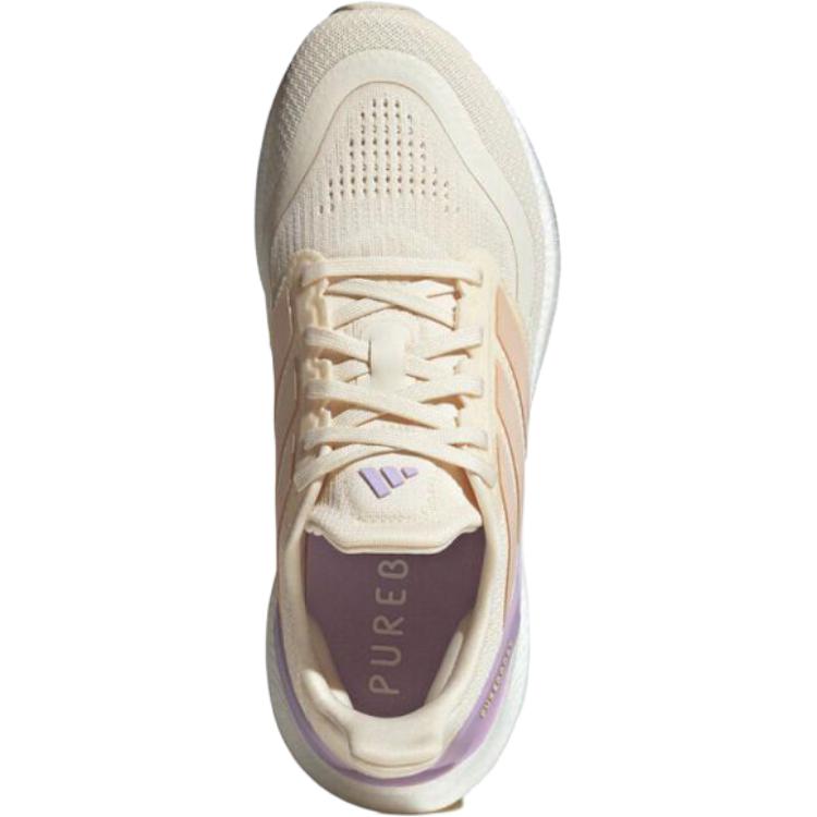 Adidas PUREBOOST 5 Abrasion Resistant Low top Racing Running Shoes Women’s Beige Purple