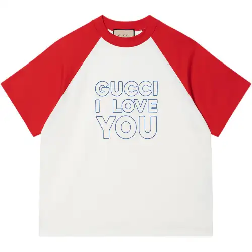 GUCCI T Shirts Men's Ecru Crew Neck Moderate Straight Fit