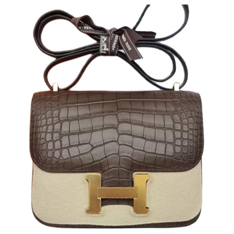 Женская сумка Hermes Constance 19 (серая)
