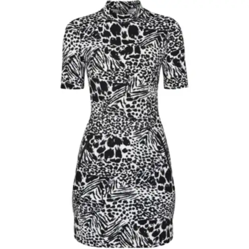 LOUIS VUITTON Short Sleeved Dress Women's Black White