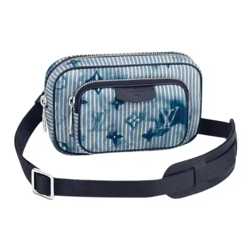 LOUIS VUITTON Outdoor Pouch Hickory Stripes Denim Watercolor